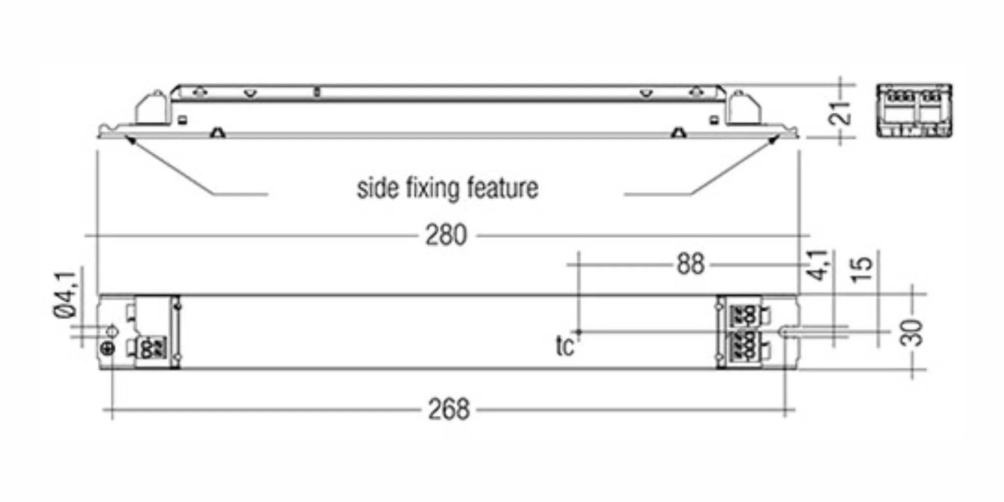38W 250-350mA flexC lp ADV Constant Current Fixed current LED Driver, 51V-109Vdc out put, IP20. 28002465  Tridonic LC
